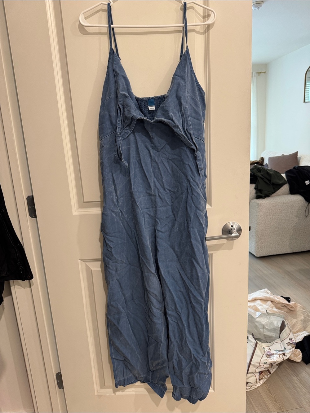 Blue Spaghetti-Strap Jump Suit